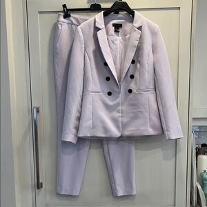 Donna Karan Black and Gold Label Lilac Trouser Suit